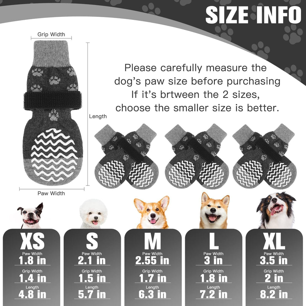 EXPAWLORER double-sided grips dog socks improve traction on hardwood floors.