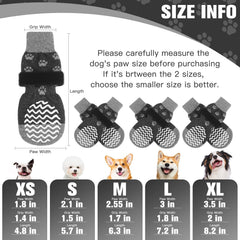 EXPAWLORER double-sided grips dog socks improve traction on hardwood floors.
