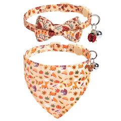 expawlorer fall cat collar bowtie removable close-up for stylish holiday photos
