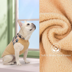 EXPAWLORER fleece dog sweater back with dual d-rings for secure leash attachment