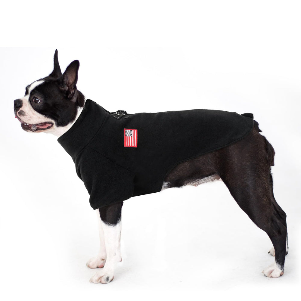 EXPAWLORER fleece dog sweater front view showing cozy winter warmth for dogs