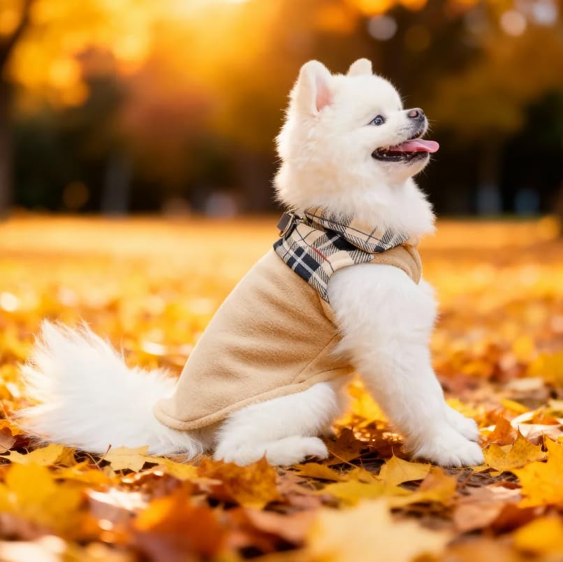 EXPAWLORER fleece dog sweater leather-label detail adds stylish touch to daily wear