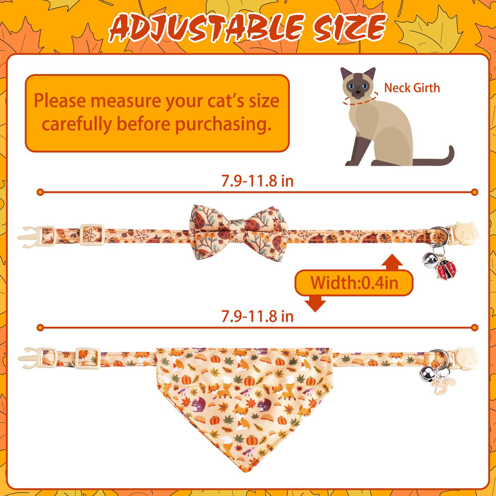 expawlorer fox-pumpkin design collar on cat for seasonal vibe