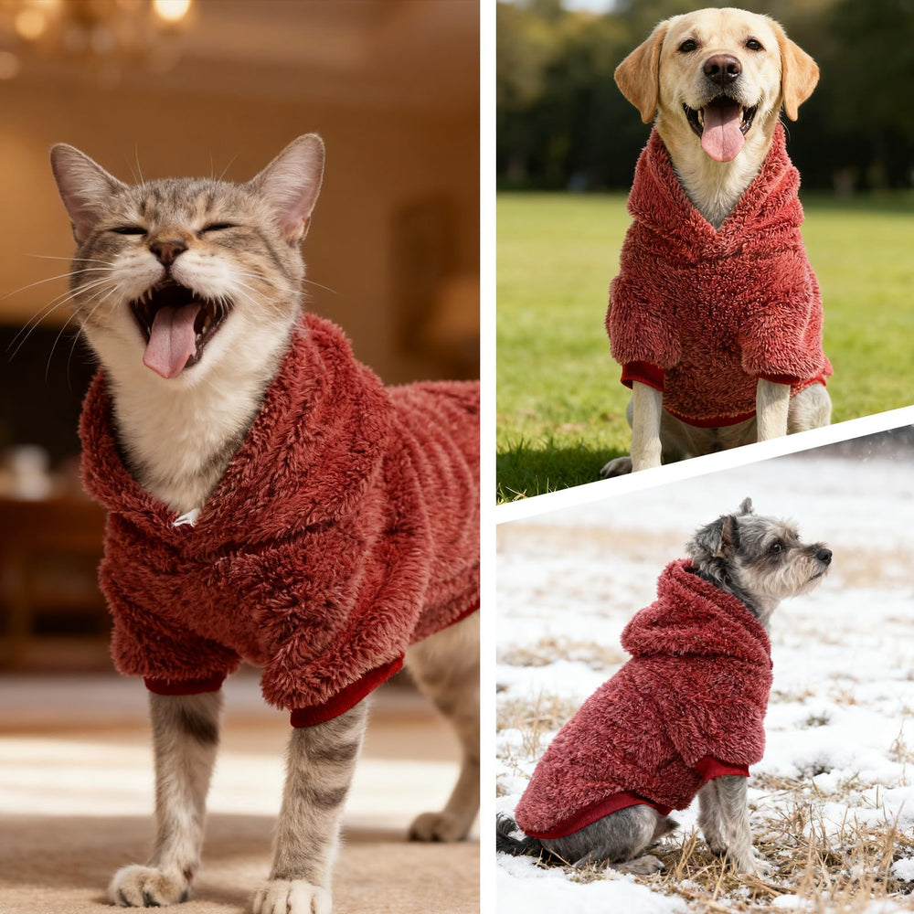 EXPAWLORER fuzzy dog sweater is versatile for indoors, outdoors, and photos