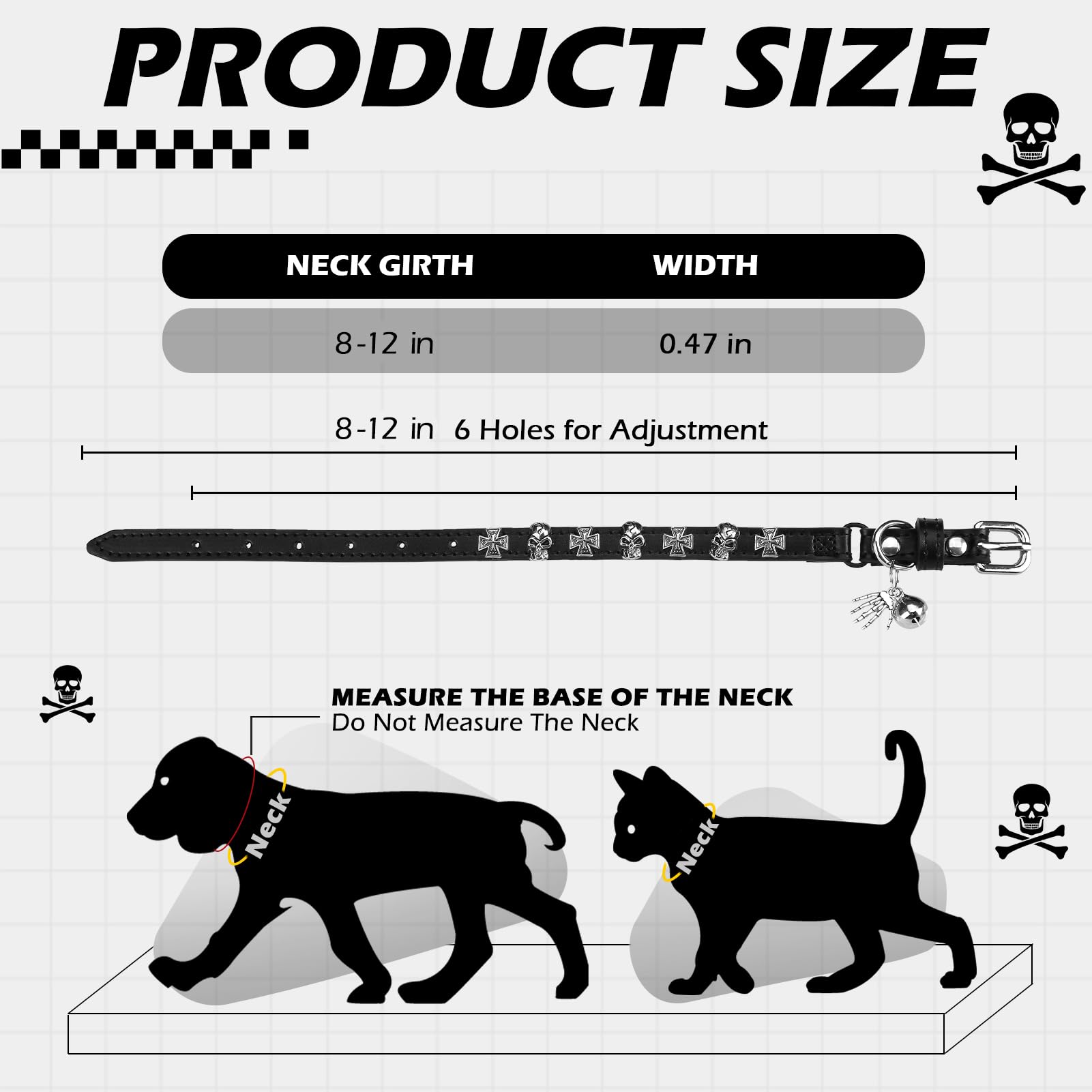 EXPAWLORER Halloween cat collar skull design closeup highlights festive style for pets