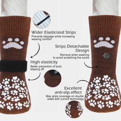 EXPAWLORER dog socks with paw grips for reliable floor traction.