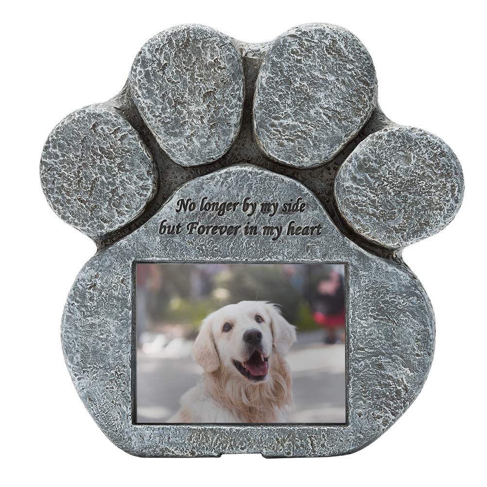 EXPAWLORER pawprint memorial frame with photo slot serves as lasting pet remembrance