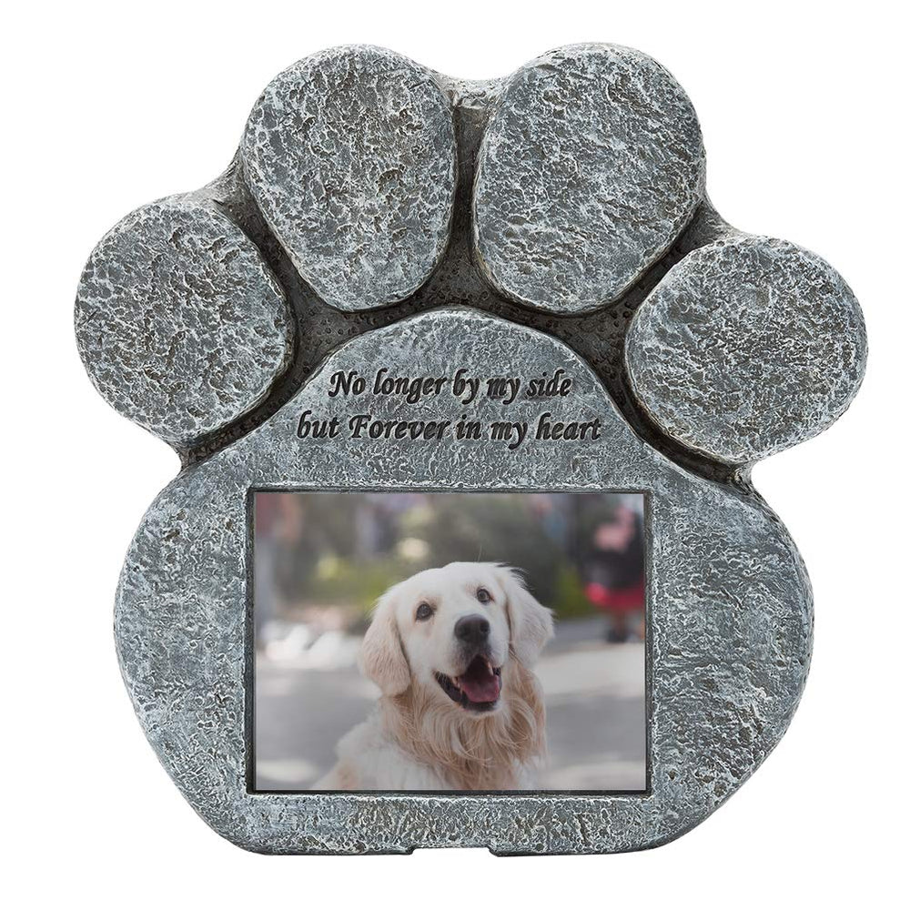 EXPAWLORER pawprint memorial frame with photo slot serves as lasting pet remembrance