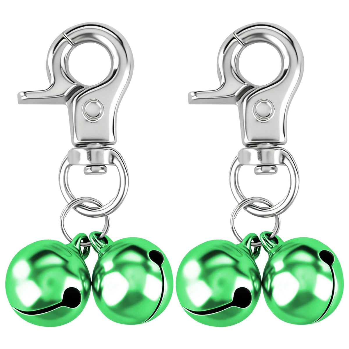 EXPAWLORER pet bells on a green collar deliver clear audible cues for dogs and cats