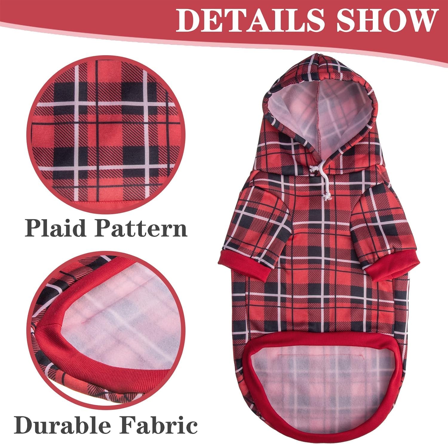 EXPAWLORER plaid dog hoodie British pattern on stylish dog coat