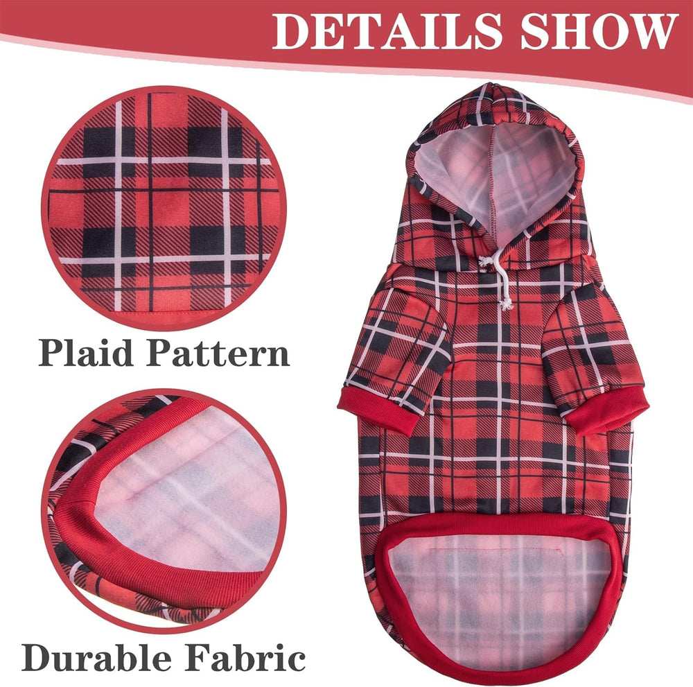 EXPAWLORER plaid dog hoodie British pattern on stylish dog coat