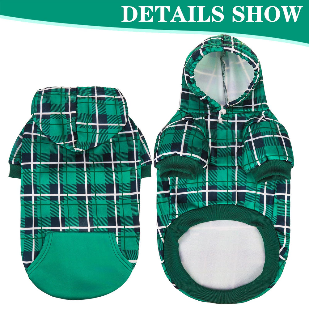 EXPAWLORER plaid dog hoodie fabric-detail showcases premium softness and cozy feel.