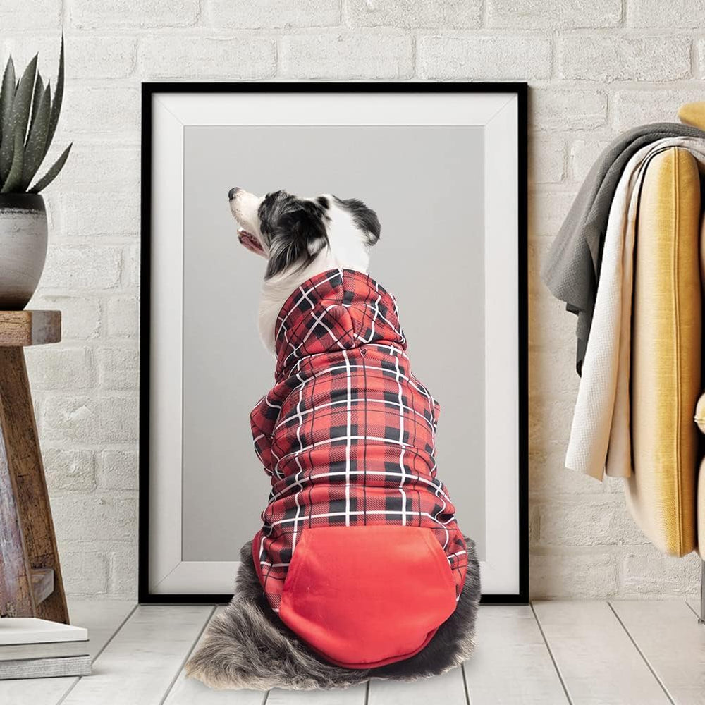 EXPAWLORER plaid dog hoodie multiple color options for variety