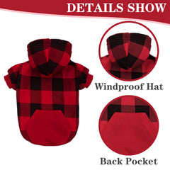 EXPAWLORER plaid coat keeps pets warm with soft fabric.