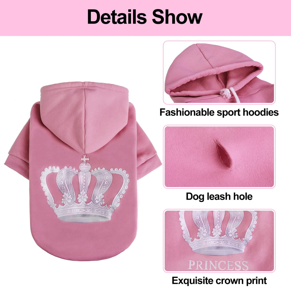 EXPAWLORER Princess Hoodie, detalle cuello, ajuste cómodo y suave