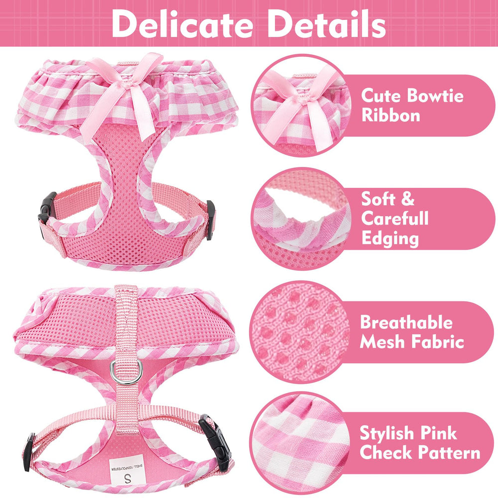 EXPAWLORER size S harness highlighting neck 13 inches and chest 14 to 18 inches for a secure fit