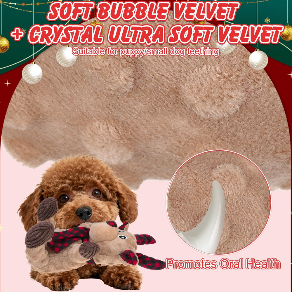 EXPAWLORER Christmas-style reindeer toy with festive colors and plush appeal