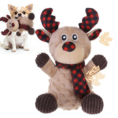 EXPAWLORER squeaky Christmas reindeer toy front view for interactive fun and bonding