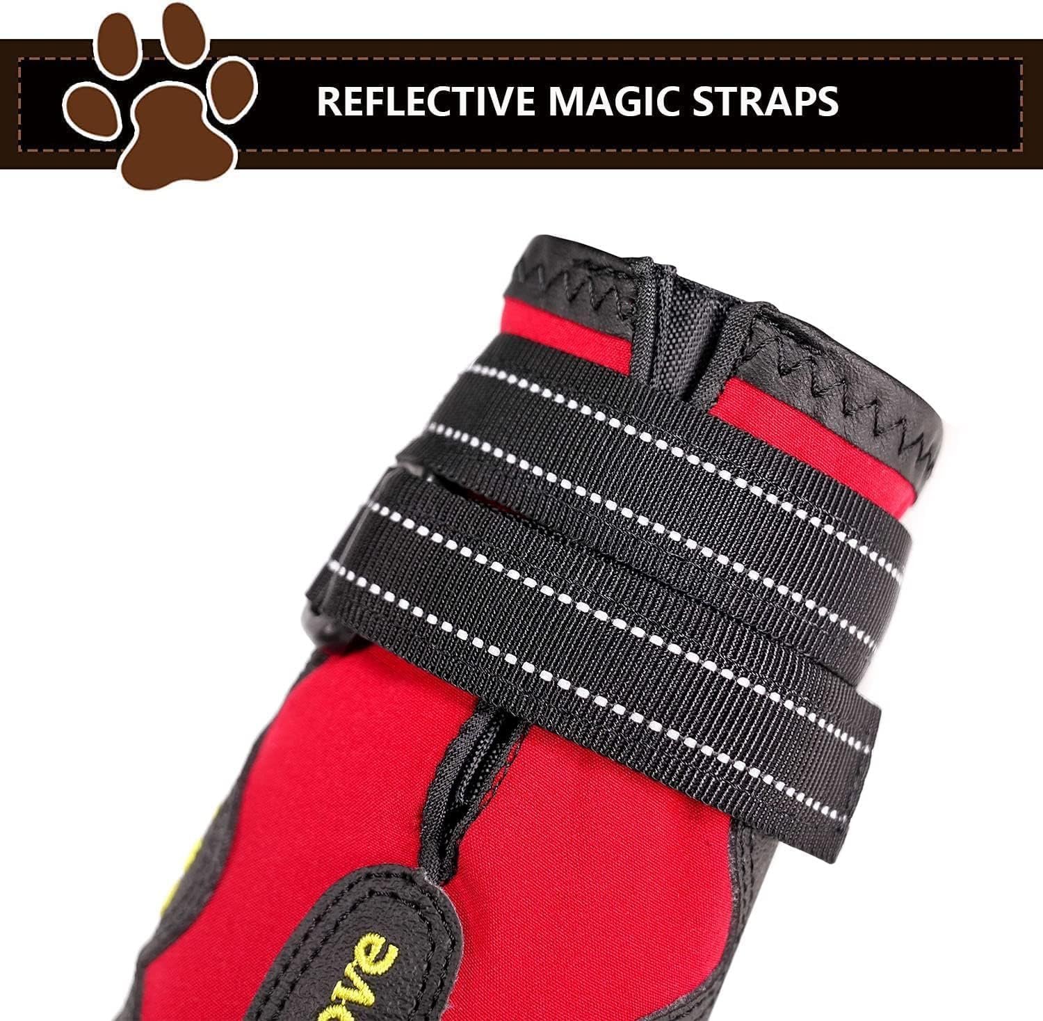 EXPAWLORER dog shoes with two fasteners for secure fit