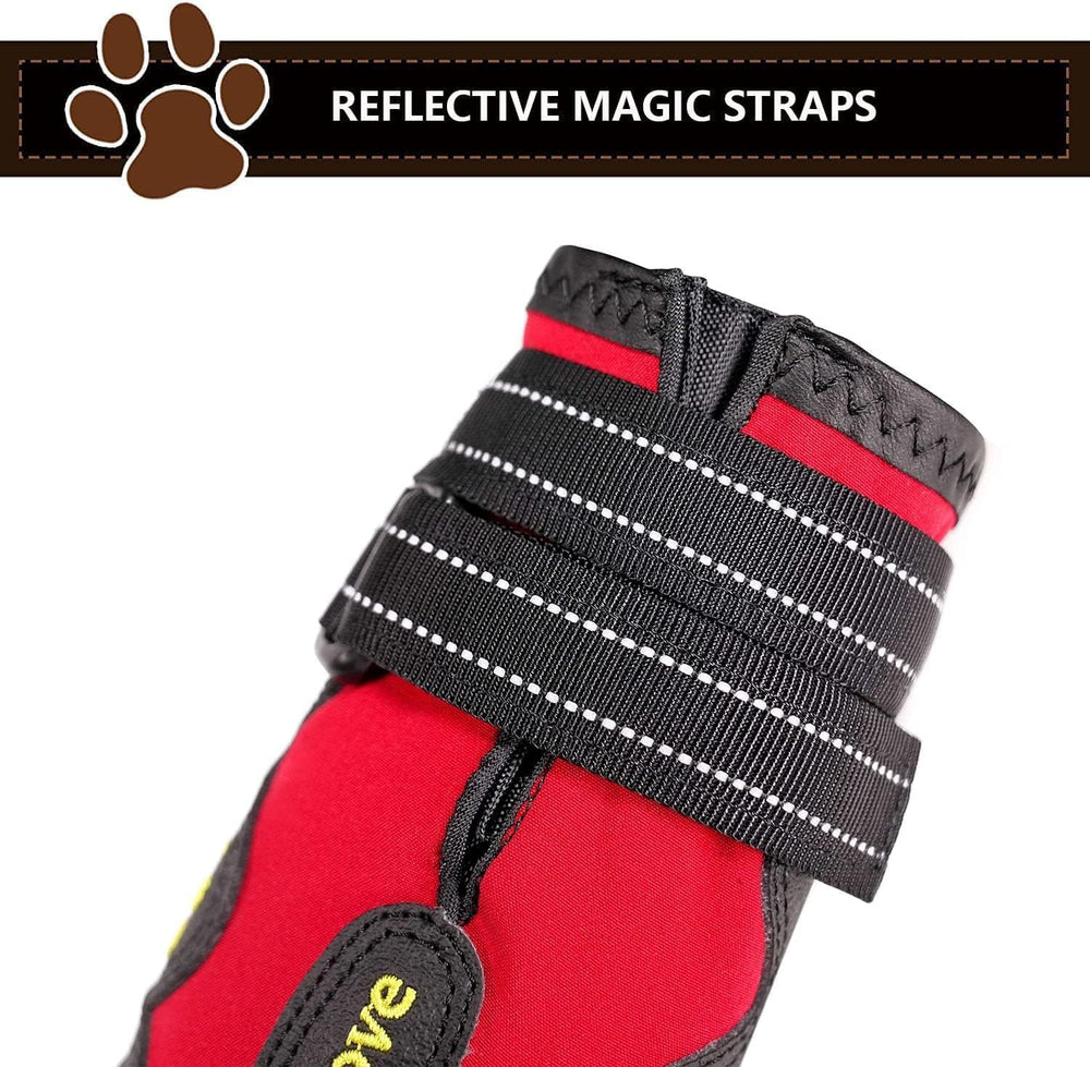 EXPAWLORER dog shoes with two fasteners for secure fit