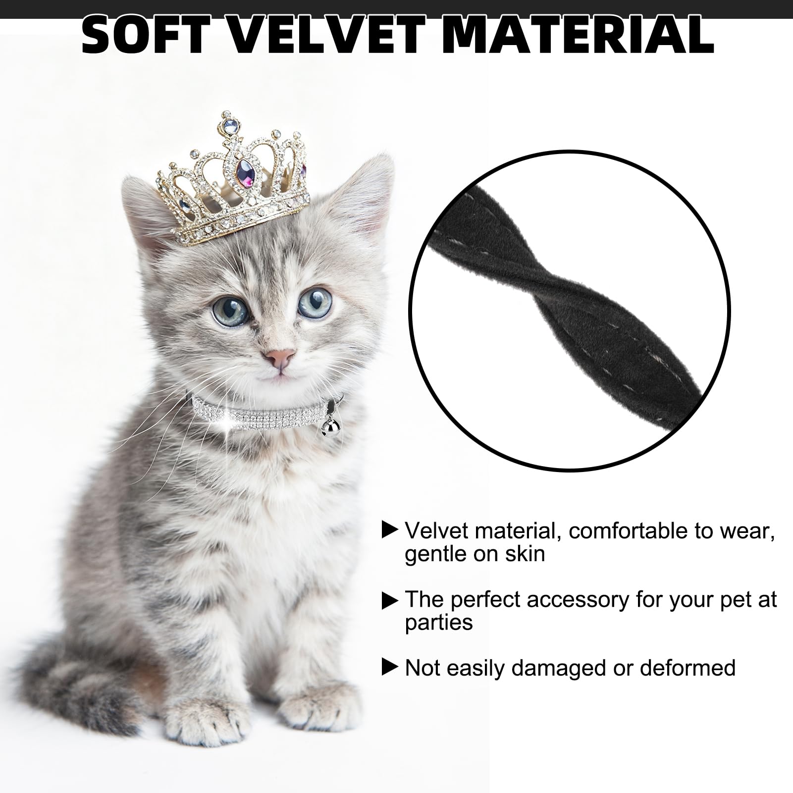 EXPAWLORER two-pack velvet collars ideal for multi-cat homes