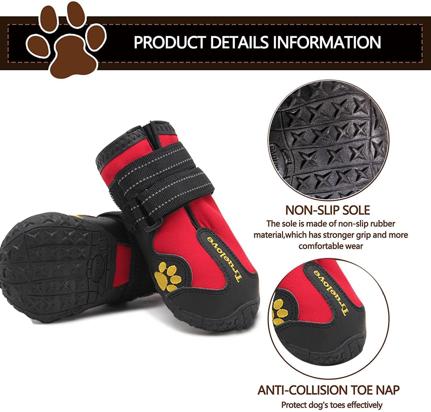 EXPAWLORER waterproof dog paw boots for rain and snow