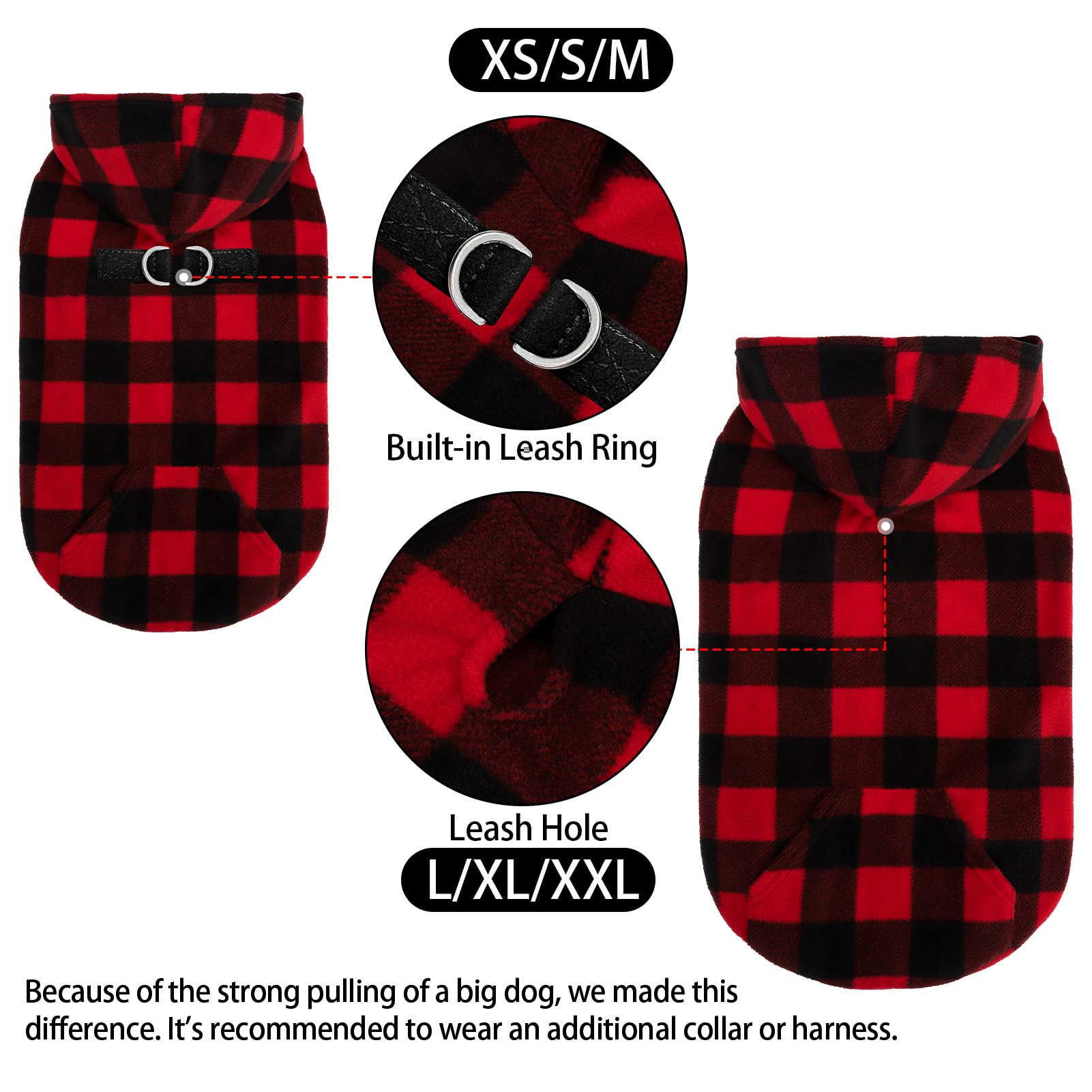 EXPAWLORER checkered dog sweater closeup emphasizes soft fleece