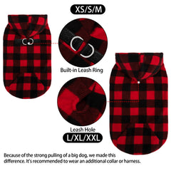 EXPAWLORER checkered dog sweater closeup emphasizes soft fleece