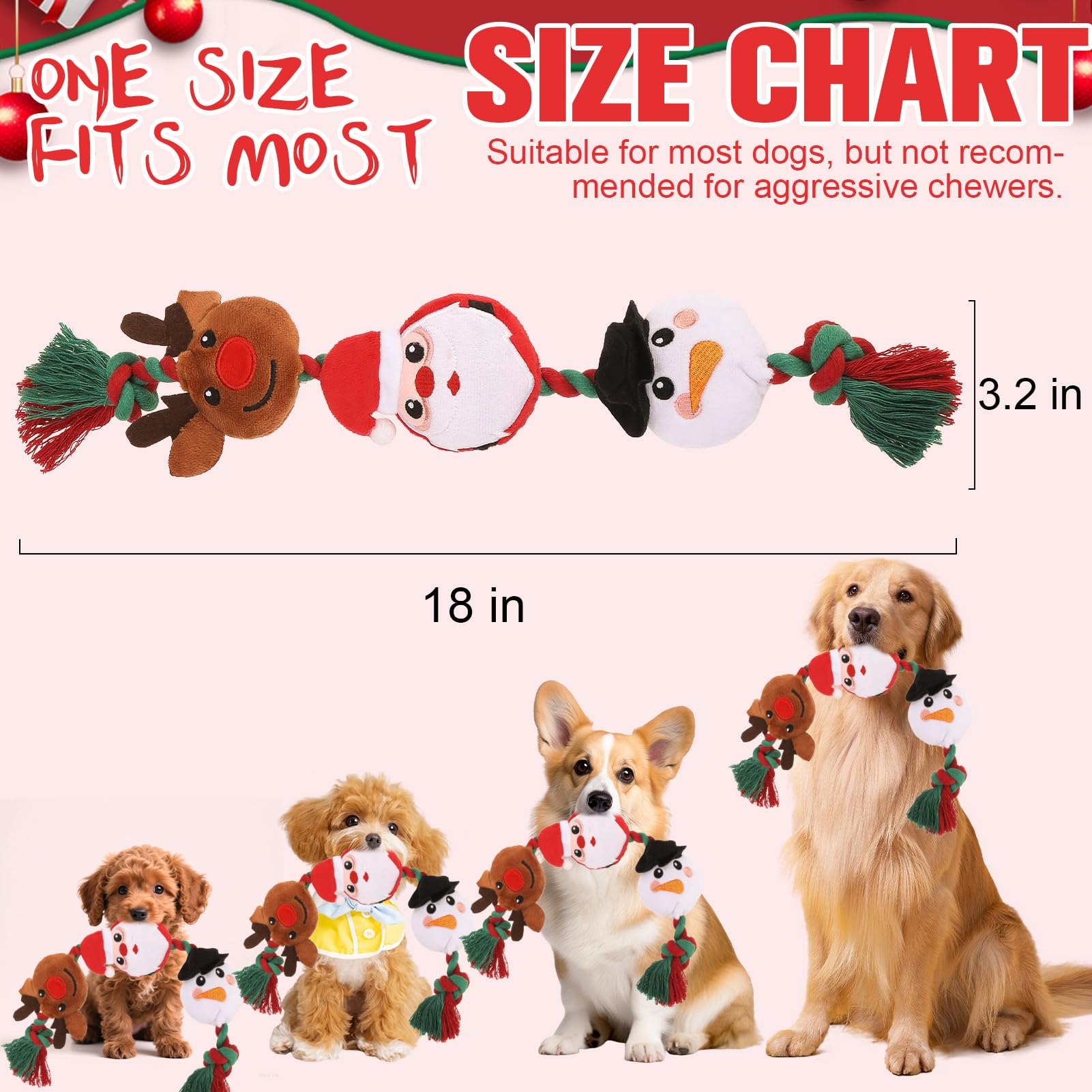 EXPAWLORER Christmas dog squeaky toy Santa boosts curiosity with festive sound and play.