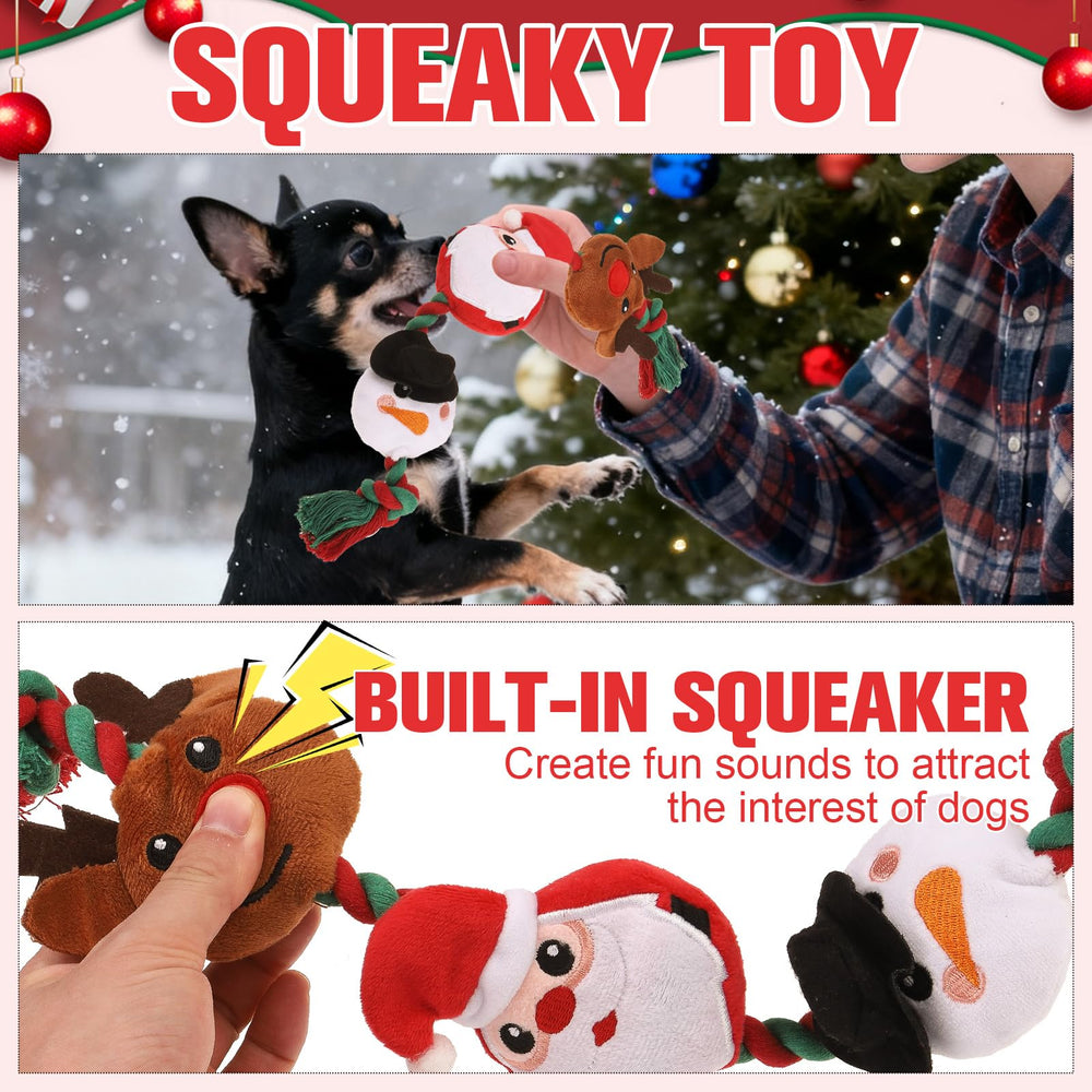 EXPAWLORER Christmas dog squeaky toy snowman invites playful engagement and scent-friendly fabric.