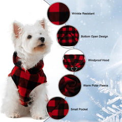 EXPAWLORER dog hoodie plaid back view highlights stylish checkered design