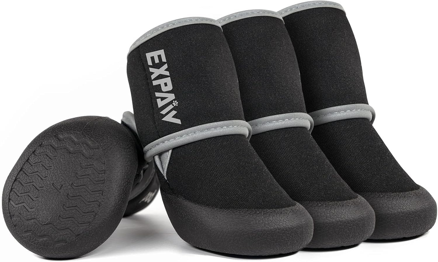 EXPAWLORER waterproof dog shoes shown as paw-protector for wet days