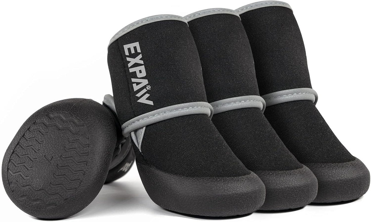 EXPAWLORER waterproof dog shoes shown as paw-protector for wet days