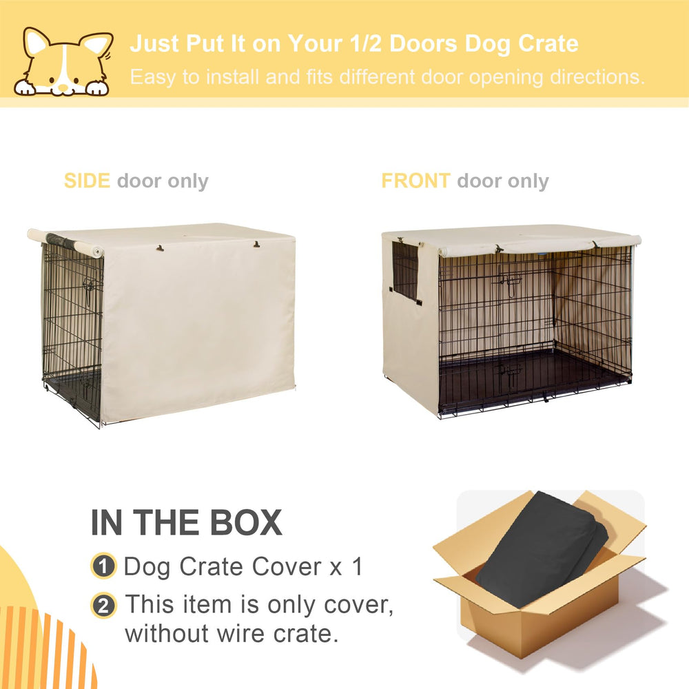 Explore Land crate cover front view demonstrates universal fit for most crates