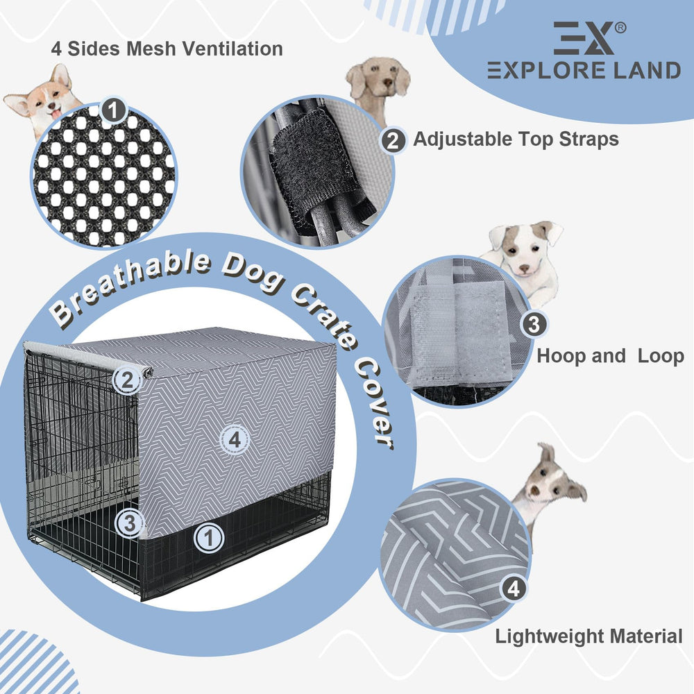 Explore Land den-like space design creates a calm corner inside the crate for pets.