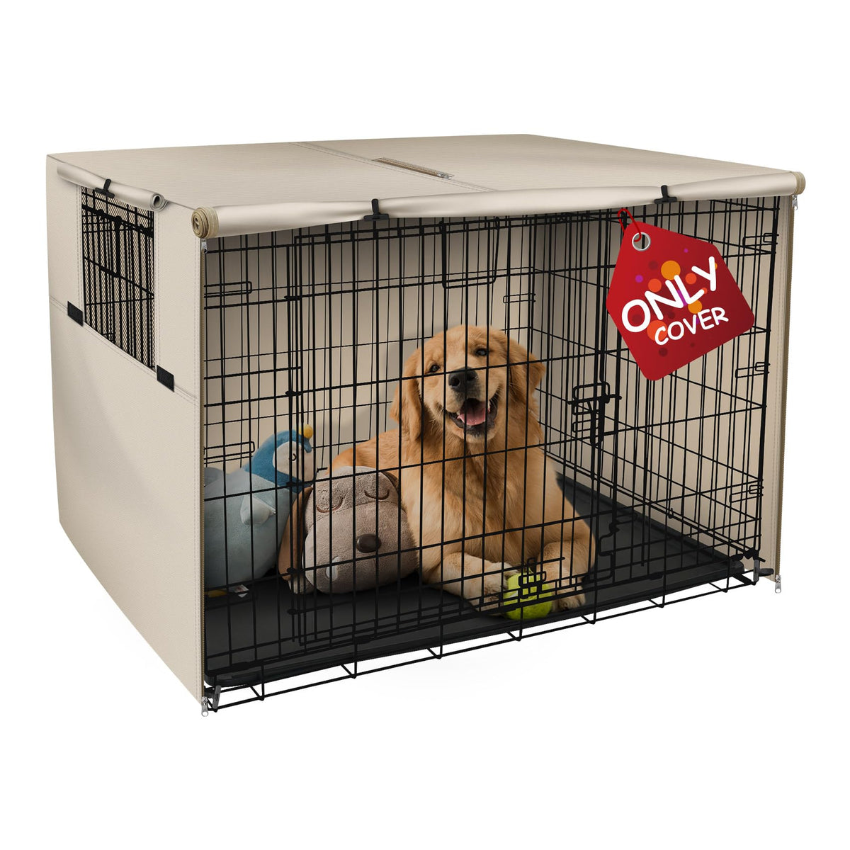 Explore Land dog crate cover 24in side view provides shade and wind protection