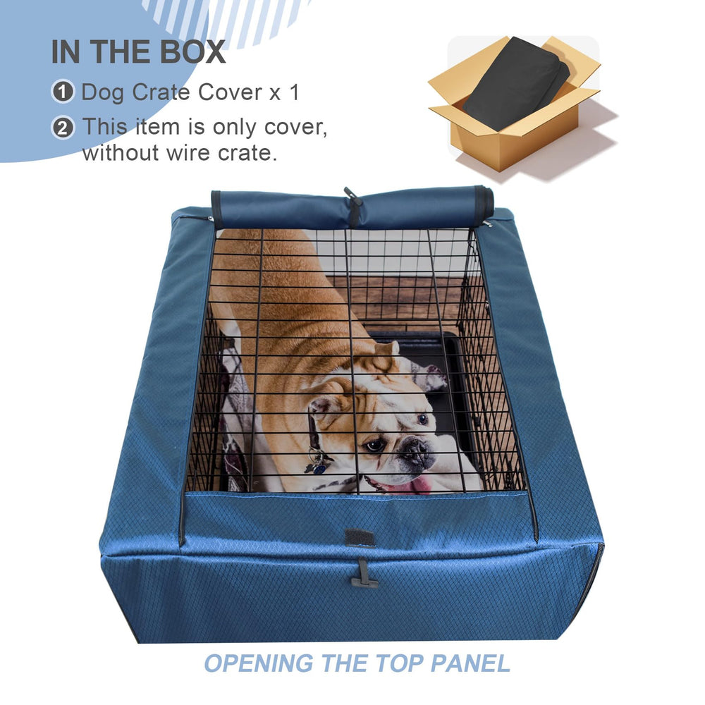 Explore Land crate cover 42-inch side view enhances privacy and wind protection.