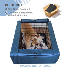 Explore Land crate cover 42-inch side view enhances privacy and wind protection.