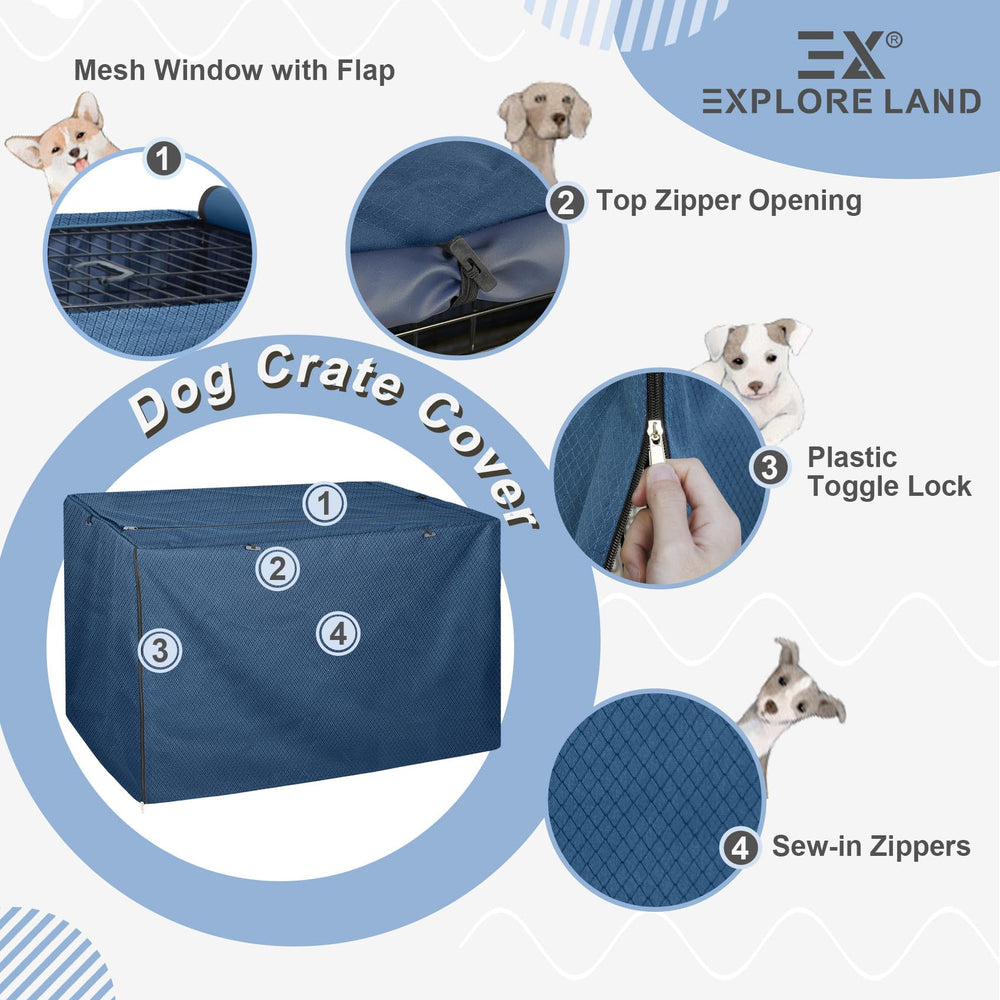 Explore Land crate cover blue assembly illustrating quick installation