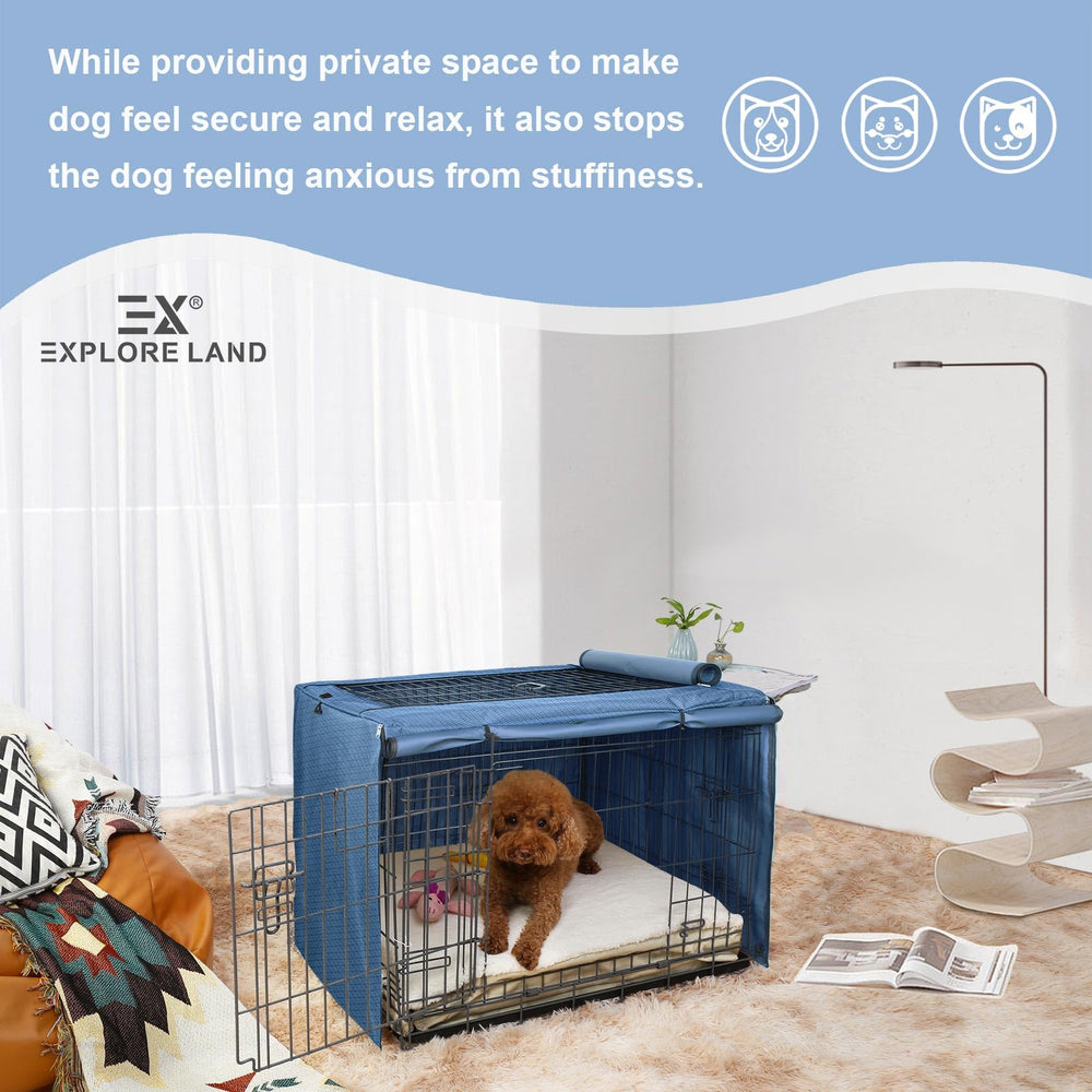 Explore Land crate cover blue travel-fit image highlights secure setup