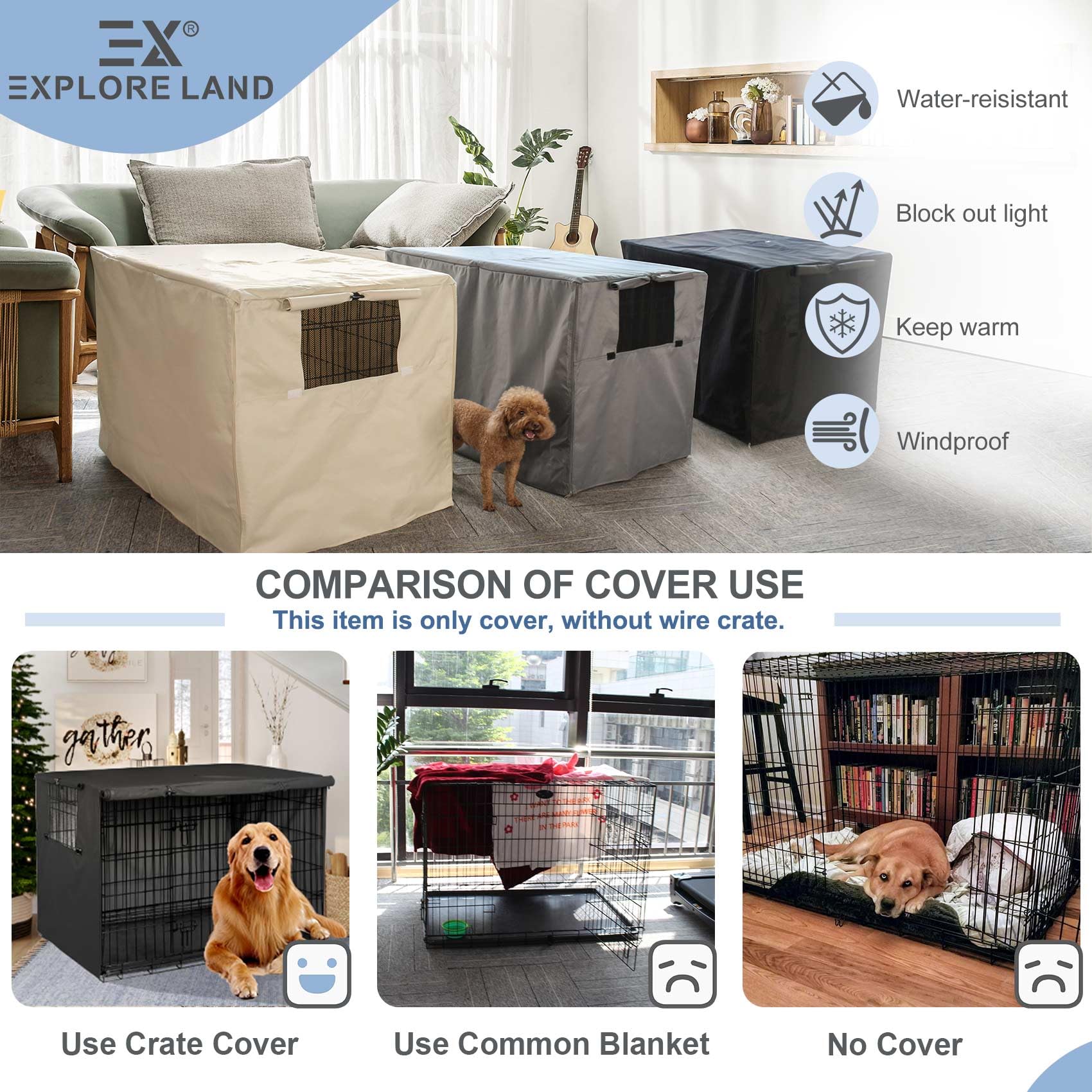 Explore Land crate cover with dual doors offering flexible access and ventilation