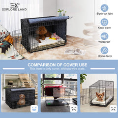 Explore Land Pattern Dog Crate Cover easy-installation illustration for quick setup