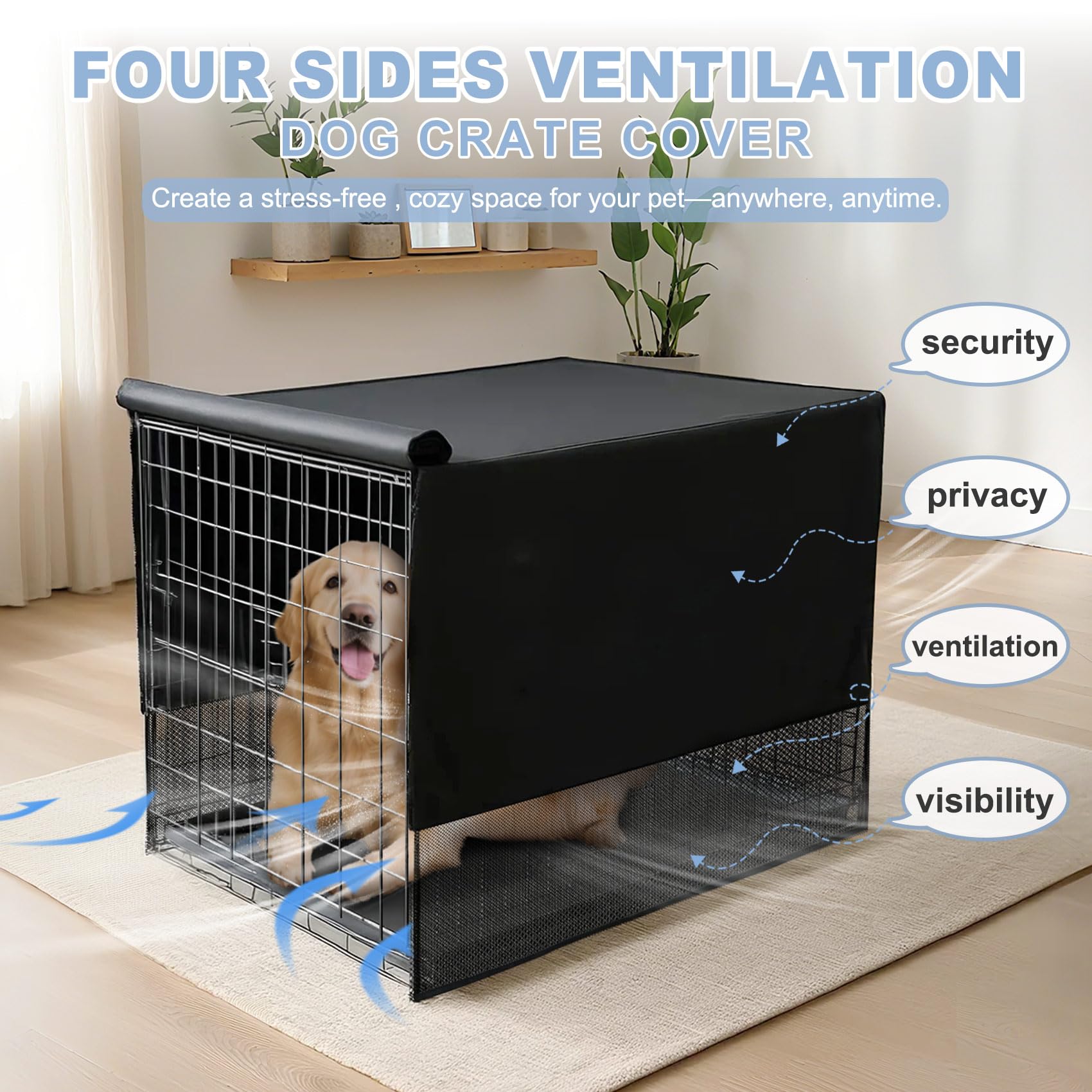 Explore Land universal-fit 48-inch crate cover compatible with multiple door configurations.