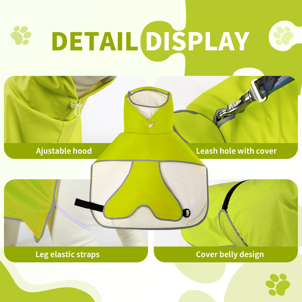 ExploreU dog raincoat leg straps secure the coat in place