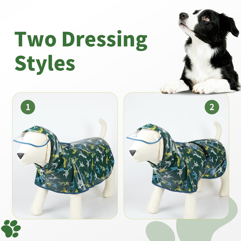 ExploreU dog raincoat size chart guide helps select the right fit