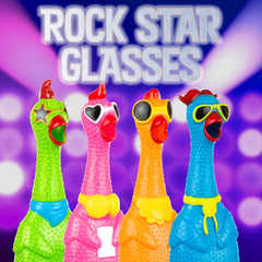EXPRESSIONS non-toxic-flexible-rubber-chicken closeup emphasizes safe, long-lasting play.