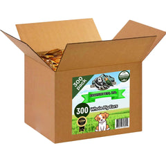 Exquisite Pets 300-pack roasted pig ears bulk: long-lasting chew for dogs.