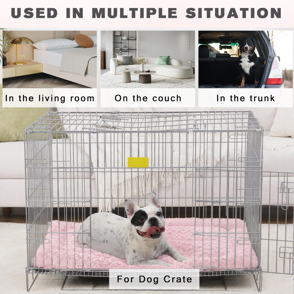 Exsnugy dog bed mat soft rectangular sleep area in pink allows pets to stretch out.
