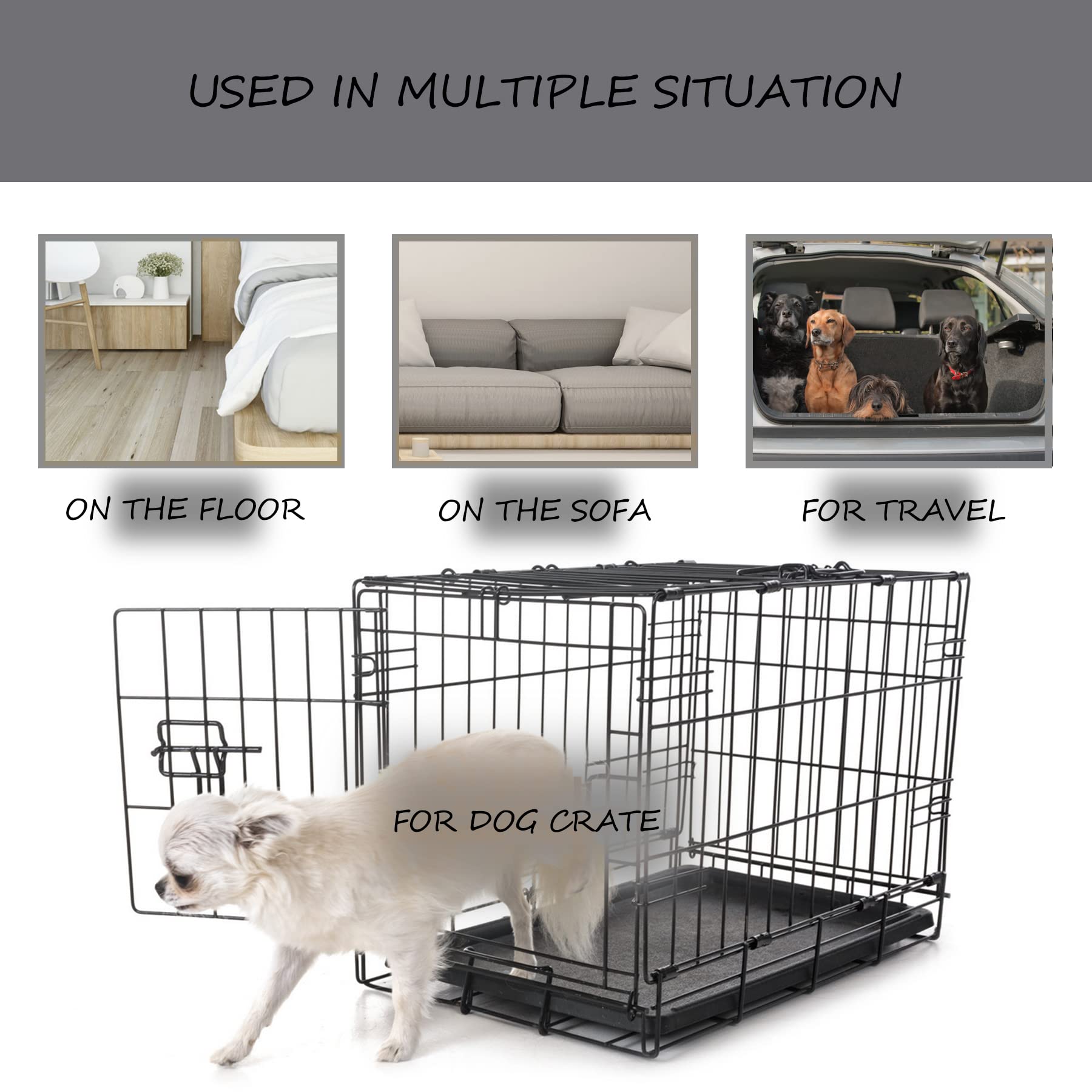 Exsnugy gray crate pad folded for easy transport and storage