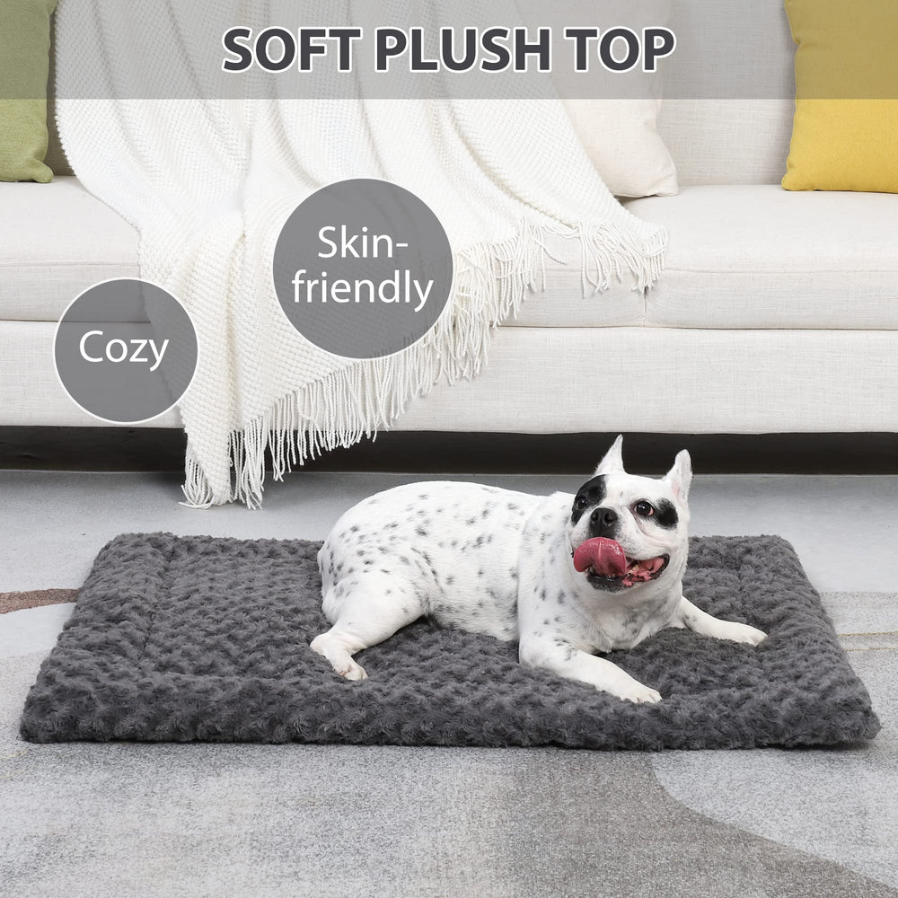 Exsnugy Washable Dog Bed Mat top view highlights soft texture for all-season lounging